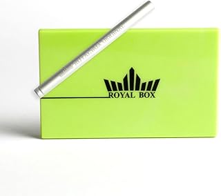 Generic Royal Box Green 8 Compartment Tobacco Snuff Wallet Box with Built in 3"" Metal Alloy Straw