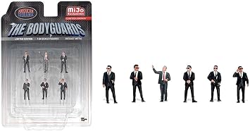 American Diorama The Bodyguards 6 Piece Diecast Figure Set Limited Edition for 1/64 Scale Models AD-2421MJ
