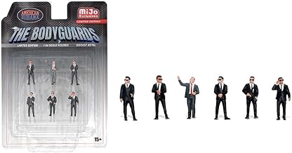 American Diorama The Bodyguards 6 Piece Diecast Figure Set Limited Edition for 1/64 Scale Models AD-2421MJ