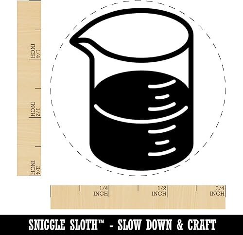 Miniatura 2 de Glass Beaker Chemistry Science - Sello de goma autoentintado para sellar planificadores de manualidades, tamaño pequeño de 34 pulgadas, tinta azul