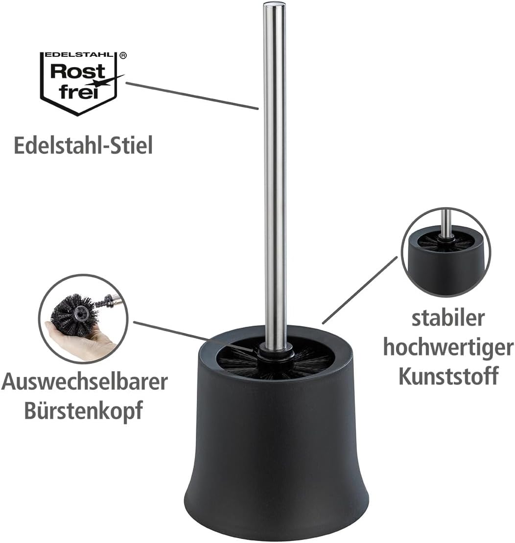 Basic Toilet Brush, Toilet Bowl Cleaner Brush with Holder, Toilet Bowl Brush, Toilet Brush with Holder, Plastic, Weiß, Dimensions 5.5 x 15 x 5.5 in
