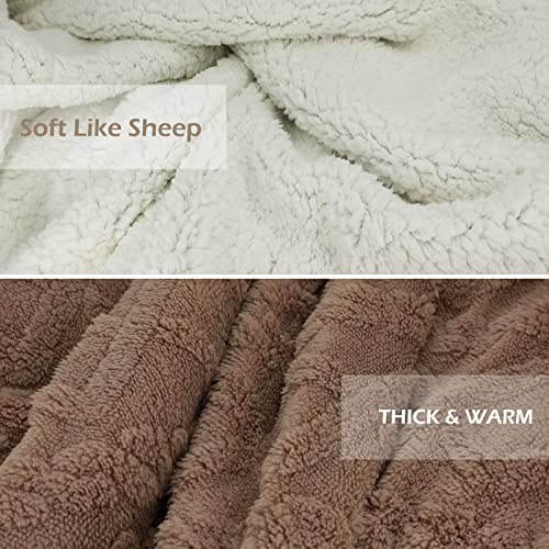 Sherpa Throw Blankets Super Soft, Fluffy, Warm, Cozy, Breathable, Reversible Fuzzy Blankets, Thick Cozy Warm Blanket For Bed, Sofa, Camping Travel Blanket（ 80 X 60 Inch ） #TOP3