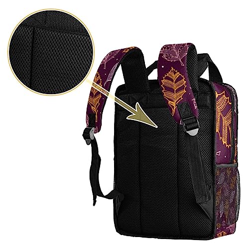 Sac à dos garçons filles cartable multicolore feuilles d'automne