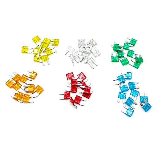 Yorten 60pcs Mini Blade Fusíveis Kit de fusíveis para caminhões automotivos 5A 10A 15A 20A 25A 30A