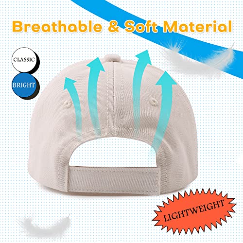 Plain Toddler Baseball Hat Unisex Cotton Kids Trucker Hat Adjustable Baby Boys Sun Caps Girls Baseball Cap 1-5Y (52Cm(2-5Y), Beige) #TOP2