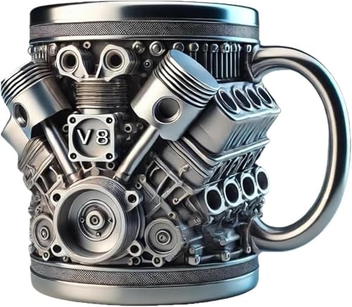 Personalized V8 Engines Stainless Steel Coffee Mug for Car Guy Gifts