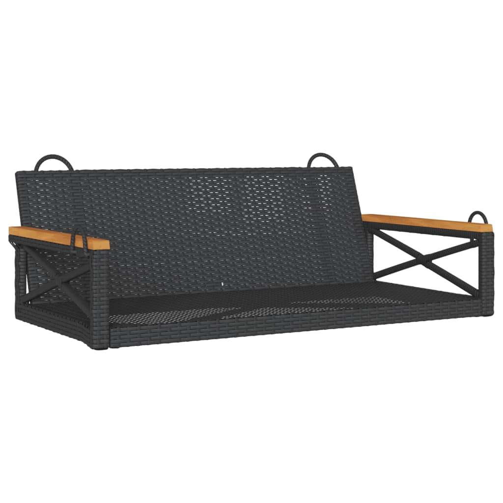 ShGaxin Banco Columpio de ratán sintético Negro 109x62x40 cm, Columpio Jardin Exterior, Balancin Jardin Exterior, Muebles Jardin Exterior, Balancin Balcon - 368152