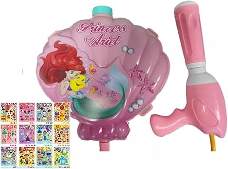 Amazon Disney ディズニープリンセス アリエル リュック型 リュックタイプ ウォーターシューター ウォーターガン 水鉄砲 リトルマーメイド リトルマーメード ディズニーキャラクターシールセット 水鉄砲 おもちゃ