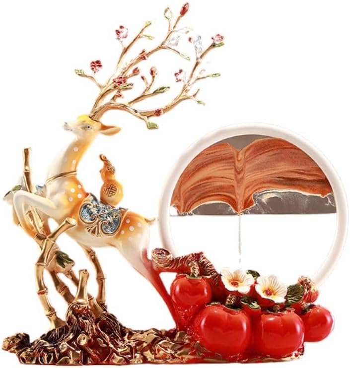 新中式平安喜乐鹿柿柿如意家用高档客厅 Living Room Office Bedroom Ornaments 电视柜玄关酒柜装饰品摆件 - U503