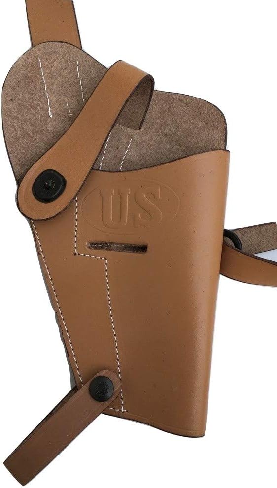 Army WWII U.S. M3 Colt M1911 Shoulder Holster with WWII US M1911 / 1911 .45 Ebony Wood Pistol Grips - Reproduction (Combo)