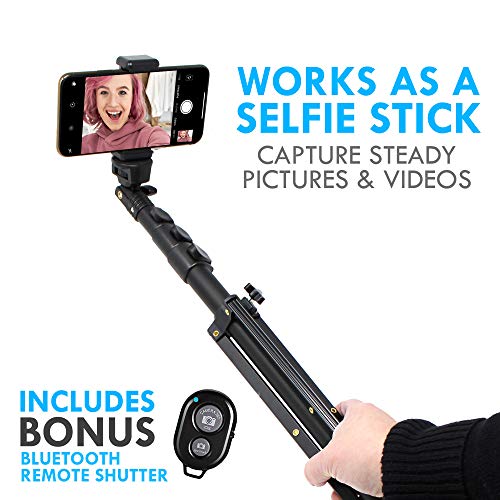 Aduro U-Stream Selfie Stick Tripod 51" Extendable Cell Phone Tripod With Wireless Remote Phone Stand For Iphone & Android Phone #TOP7