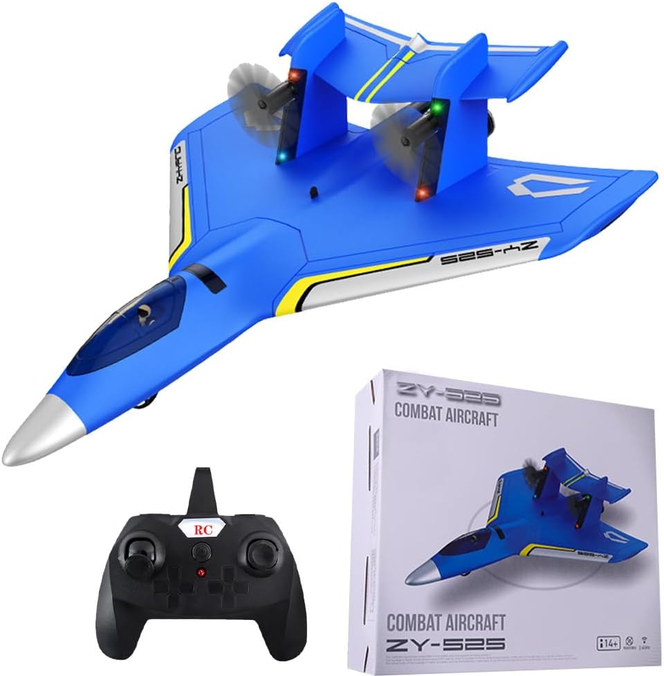 RC Plane, RC Amphibious Plane, 2.4Ghz RC 980feet Distance, Can Fly for 30 Minutes Foam Drone RTF Plane with Gyro and Batteries, rc Planes for Beginners (Blue)