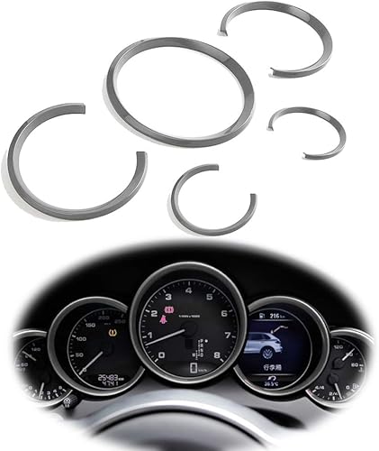 Miniatura 9 de GTINTHEBOX 5 anillos de cubierta de borde interior rojo para Porsche Cayenne 2010-2016, Porsche 911 2010-2016, Porsche Panamera 2010-2016