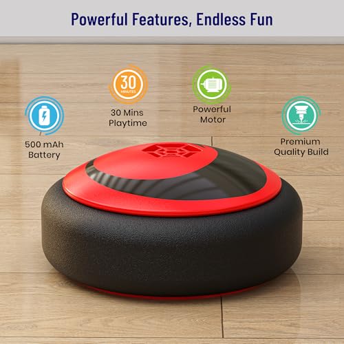Image of Mirana Baby Air Ball | Hoverball Puck Toy for Kids & Toddlers | USB Rechargeable Type-C Battery Powered Football | Indoor Floating Hover Soccer Ball | Best Gift for Boys and Girls 2-10 Year (Red)