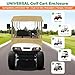 10L0L Universal Golf Cart Enclosure Compatible with EZGO TXT and Club Car Tempo/Onward/DS/Precedent Models, 2-Passenger Golf Cart Waterproof 420D Material Windproof Transparent on 2 Sides(Grey)