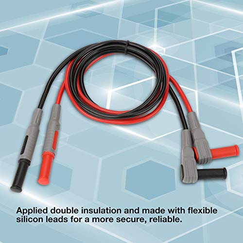 Watris Veiyi 2 Stück P1033 4mm Messleitung, Schwarz Und Rot Messleitungen, Multimeter Kabel Geeignet Für Verschiedene Testszenarien Und Geräte