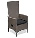 Produktbild KMH®, Polyrattan Hochlehner Tjorben braun incl. Kissen (stufenlos verstellbare Rückenlehne - 2 String) (#106093)