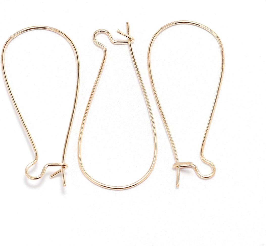 50pcs/lot KC Gold French Lever Earring Hooks Ear Wires Earrings Findings for Jewelry Making DIY Accessories Supplies (KC Gold, 12 x 25mm)