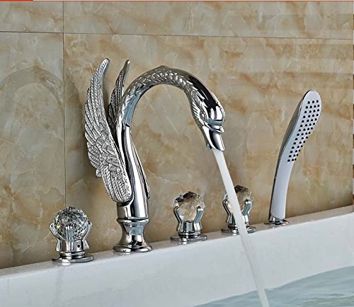Mitigeur de baignoire cygne avec douchette pour un rituel bien-être à la maison