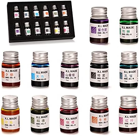 AOMAYLL Drawing Inks,Calligraphy Inks, 12 Colorful Dip Pen Ink Set for Writing, Drawing, Great for Gift Giving.