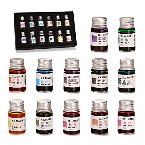 AOKUY Juego de 12 Tintas Coloridas para Caligrafía, Dibujo y Escritura - Ideal para Regalar