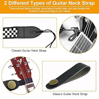 DIKEBAO Sangle de Guitare Electrique en Coton Bandoulière de Guitare Folk aux Carreaux Noirs et Blancs Ceinture Guitare Acoustique Bretelle de Guitare avec 5 Médiators pour Guitare Classique, Basse - Les Beatles, Paul McCartney, John Lennon, RIngo Starr, George Harrison DIKEBAO Sangle de Guitare Electrique en Coton Bandoulière de Guitare Folk aux Carreaux Noirs et Blancs Ceinture Guitare Acoustique Bretelle de Guitare avec 5 Médiators pour Guitare Classique, Basse – Image 3