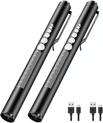 Lot De 4 Lampes-stylos Médicaux Pour Infirmières Et Médecins - En Alliage D'aluminium - Lumière Chaude Non Irritante - Portable Avec Clip