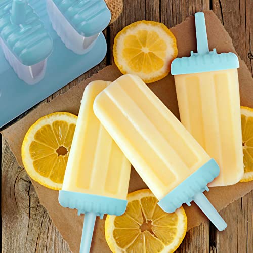 Bokon 6 Sets 36 Pcs Ice Lolly Moulds Reusable Ice Cream Mold With Sticks Ice Cream Tray Holder Plastic Ice Bar Maker Freezer Pop Molds With Funnel And Cleaning Brush, 3 Colors For Kids Adults Diy #TOP6