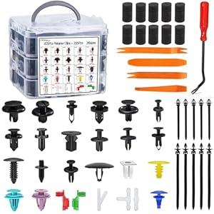 1160Pcs Car Retainer Clips Fasteners Cars Body Kits – 26 Most Popular Sizes Nylon Bumper Fender Rivets Car Door Panel with 10 Cable Ties and Fasteners Remover for Toyota GM Ford Honda Chevy Nissan