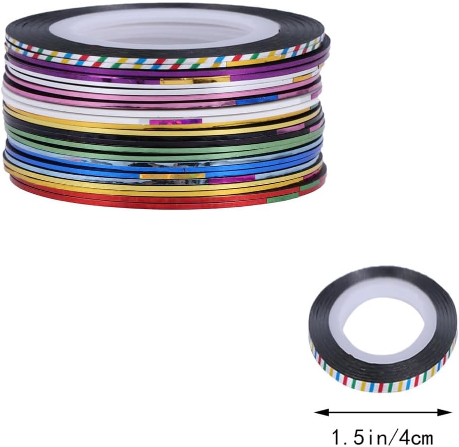Shining Holographic Nail Striping Tape Rolls for Manicure Pedicure 30 Rolls