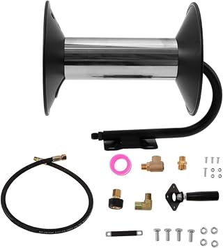 High Pressure Washer Hose Reel for Outdoor Gardens, 32.8 ft 10 m, Self-Winding Type, Pressure Resistance, 15 MPa, IPX5, Waterproof, Wall Mounting/Moving, Rustproof Stainless Steel Components