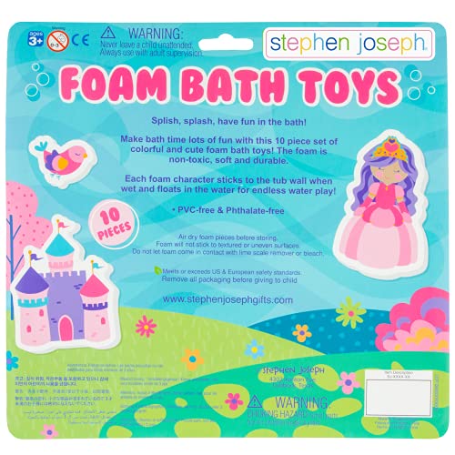 Stephen Joseph, Floating Foam Bath Character 10-Piece Toy Set, Princess (Sj1148) #TOP1