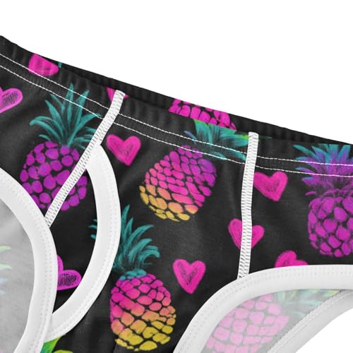 Wusikd Pineapples Pink Hearts Boys' Underwear Cotton Boys Briefs Soft Toddler Underwear 2T4