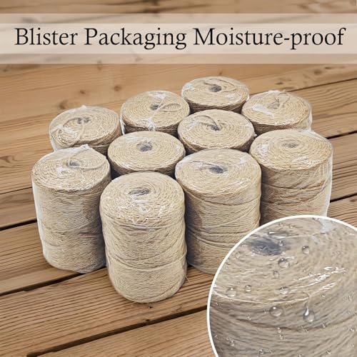 10 PCS Twine String Bulk 6000 Feet Long, 2mm Thin Jute Twine for Crafts, Hemp Rope Wrapping, Packing Gardening, Crochet Knitting Macrame Decor, 600 Feet Each Roll by UMETDO - Image 4