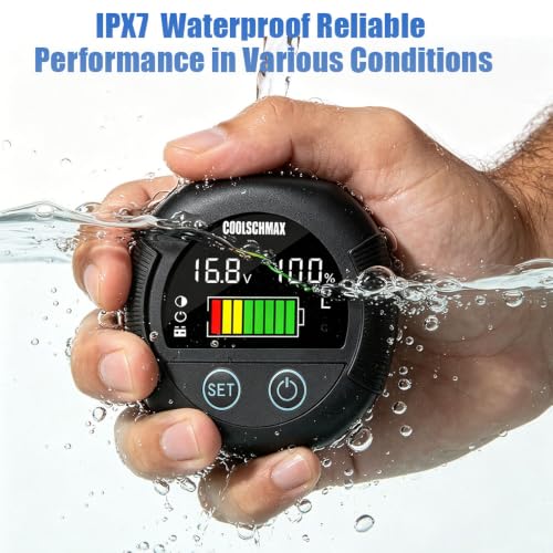 Image of COOLSCHMAX 7V-100V Battery Voltmeter Gauge, IPX7 Waterproof, Voltage Alarm Buzzer for Lithium LiFePO4 Lead-Acid(STD, AGM, GEL, EFB) Batteries in Outdoor Vehicles Golf Cart Yacht Bicycle
