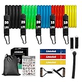 [page_title]-Lintelek Widerstandsbänder-Set mit Expander, Griffen, Türanker, Fußschlaufen, Tragetasche (14 PCS (mit 3 Widerstandsring))