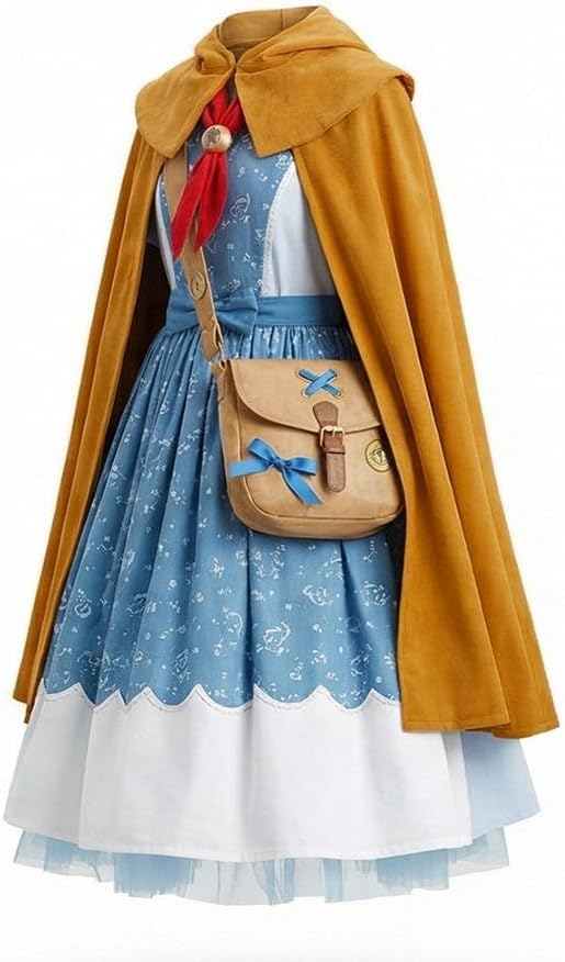 Boomtrader Women Girls Holly Wheeler Cosplay Dress Cloak Scarf Costume Halloween Carnival Outfits(Without Bag) - Image 4
