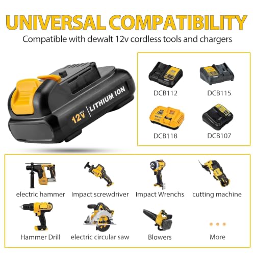 DCB120 12V 3.5Ah Battery Compatible with Dewalt 12V Battery 2 Pcak by SJZNHFTOLO - Used condition - Image 4