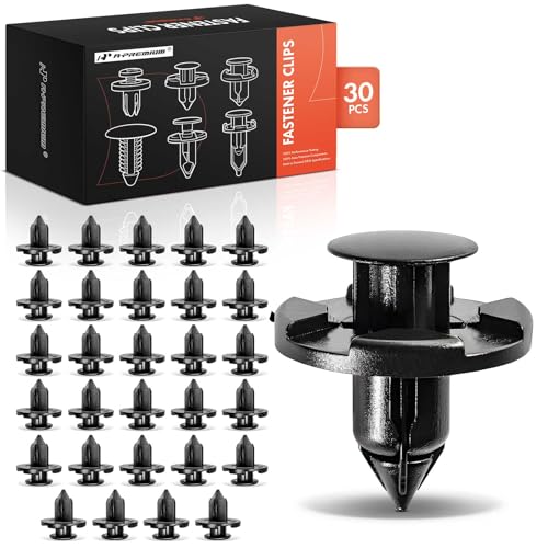 A-Premium 30PCS Nylon Bumper Fender Trim Panel Clips Retainer Compatible with Nissan Altima, Frontier, Murano, Pathfinder, Maxima, Armada, Juke, LEAF & Infiniti QX60, Q50, G20, G25, G35 - For 8mm Hole