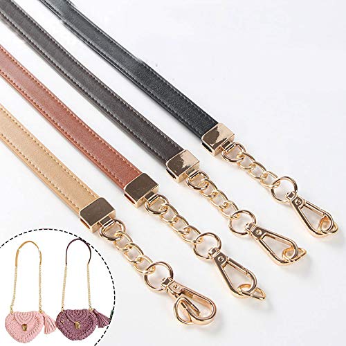 Taschenkette 1PC Umhängetasche Riemen PU Leder Kette Tasche Griff Einfarbig Crossbody Handtasche Gürtel DIY Ersatz Tasche Zubehör Kette FüR Tasche(Coffee,120cm)
