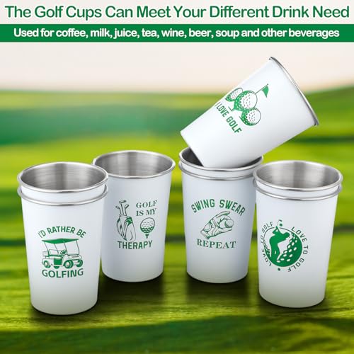 Hushee 8 Pcs 12 oz Stainless Steel Golf Mugs Shatterproof Stackable by Hushee - Used condition - Image 4