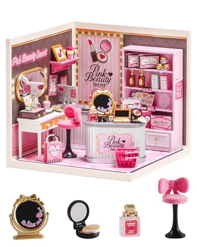 Maison miniature sans colle Rolife Pink Beauty Store avec LED