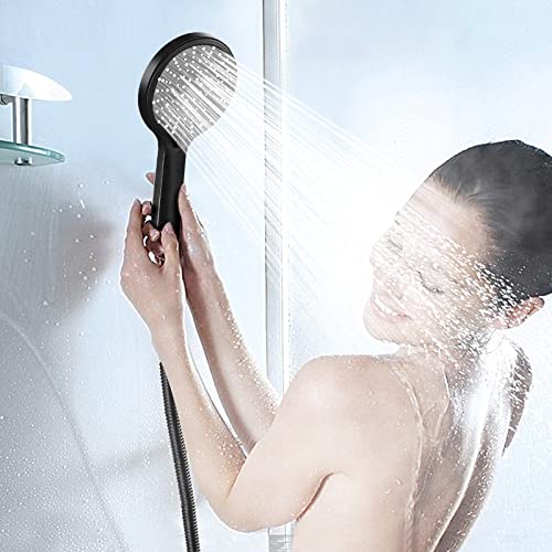Qyqrqf Handheld Shower Head, High Pressure Showerhead With 5 Spray Mode 4.7 Inch Sturdy Shower Head For Bathroom No Hassle Tool Needed - Easy Installation (Black) #TOP7