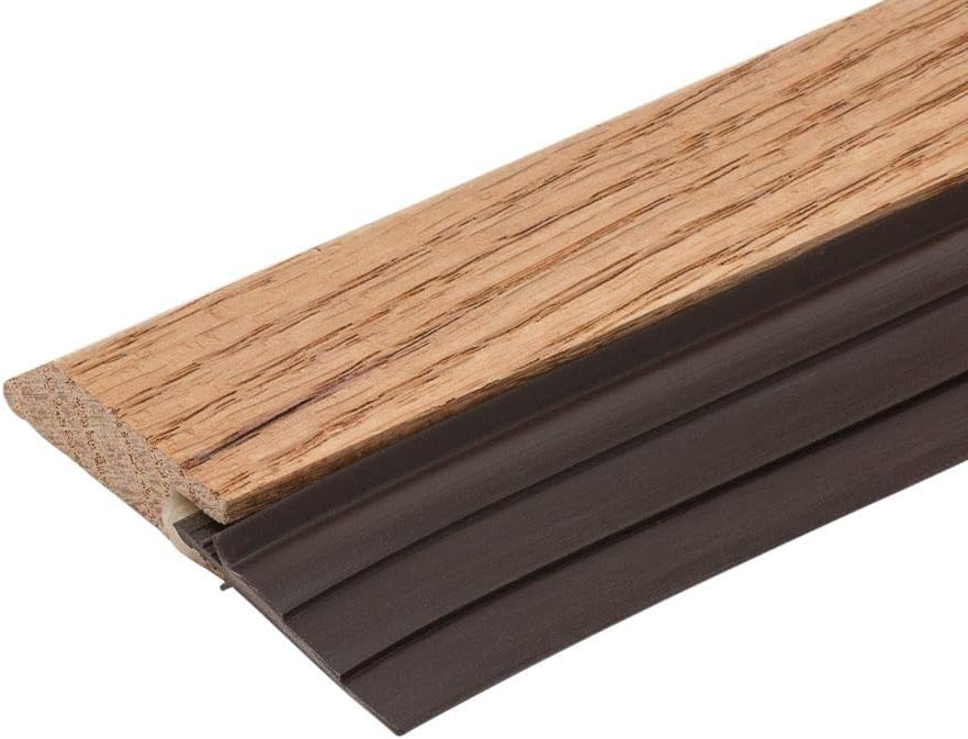 Solid Pre-Finished Oak and Vinyl Door Sweep by Randall Manufacturing WVL-64 (36 Long)