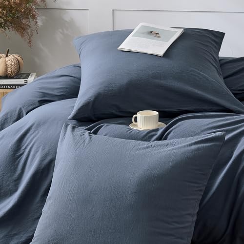 JELLYMONI Kopfkissenbezug 80x80cm Baumwolle 2er Set Blau Oeko-Tex – Ansicht 2