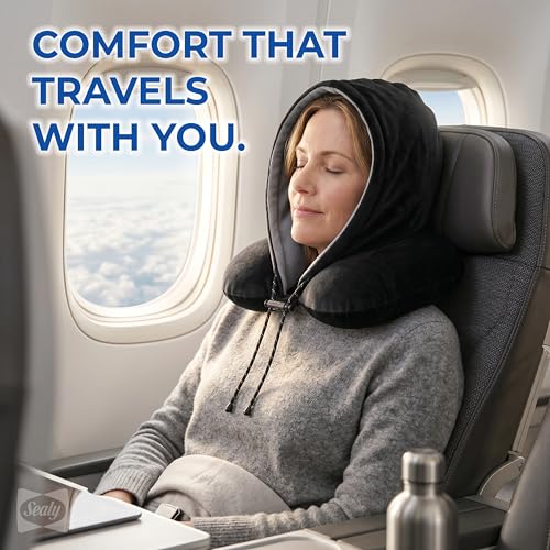 Almohada de viaje con espuma viscoelástica y capucha miniatura 2