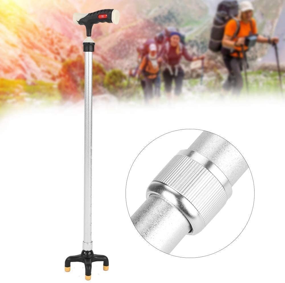 Bastón para Caminar para Personas Mayores, Ligero, Extensible, Ajustable y antialtura, de aleación de Aluminio, con muletas de Cuatro Patas.