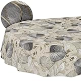 Nappe grise élégante : cette nappe séduit par ses formes fluides dans un gris palladium exclusif, des accents dorés et des branches blanches. Nappe pour les aménagements modernes qui souhaitent un look textile.