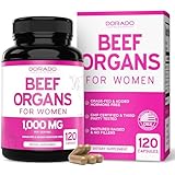 Beef Organ Supplement for Women - Grass Fed Beef Liver, Heart, Kidney & Uterus 1000mg Per Serving - Support Women's Energy & Overall Health - Third Party Tested & Non GMO - USA Made (120 Capsules)