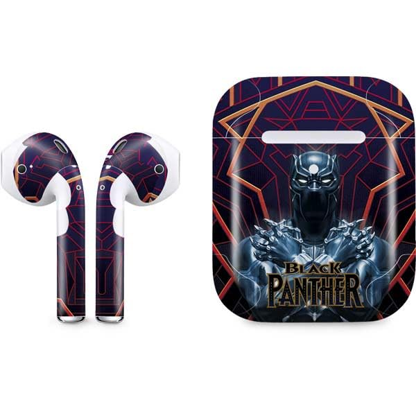 Skinit Decal Audio Skin Compatible with Apple AirPods 2 - Officially Licensed Marvel Black Panther Wakanda Salute Design
